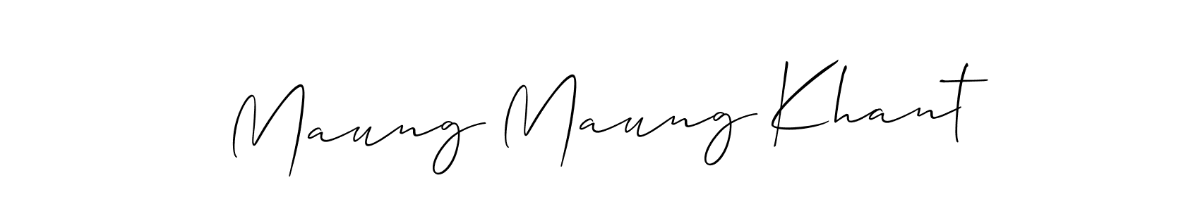 Make a beautiful signature design for name Maung Maung Khant. With this signature (Allison_Script) style, you can create a handwritten signature for free. Maung Maung Khant signature style 2 images and pictures png