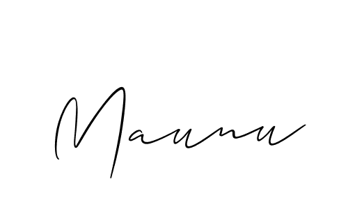 Maunu stylish signature style. Best Handwritten Sign (Allison_Script) for my name. Handwritten Signature Collection Ideas for my name Maunu. Maunu signature style 2 images and pictures png
