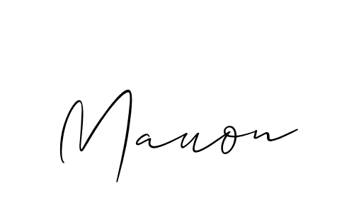 Use a signature maker to create a handwritten signature online. With this signature software, you can design (Allison_Script) your own signature for name Mauon. Mauon signature style 2 images and pictures png