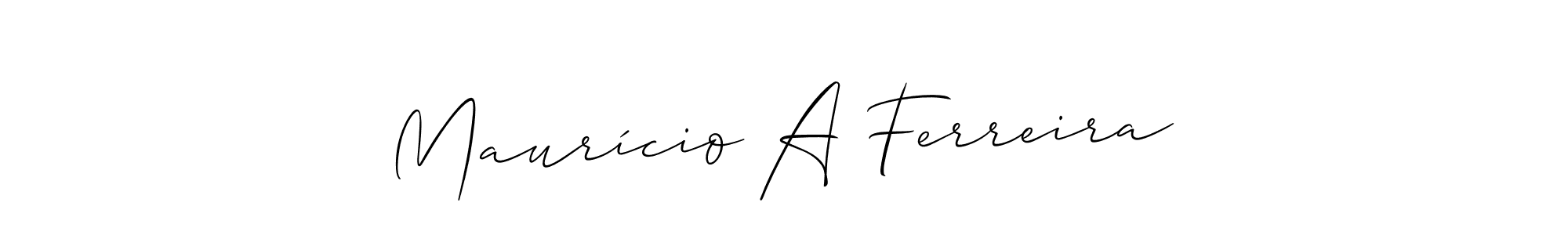 Make a beautiful signature design for name Maurício A Ferreira. With this signature (Allison_Script) style, you can create a handwritten signature for free. Maurício A Ferreira signature style 2 images and pictures png