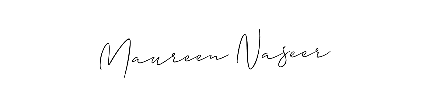 Make a short Maureen Naseer signature style. Manage your documents anywhere anytime using Allison_Script. Create and add eSignatures, submit forms, share and send files easily. Maureen Naseer signature style 2 images and pictures png