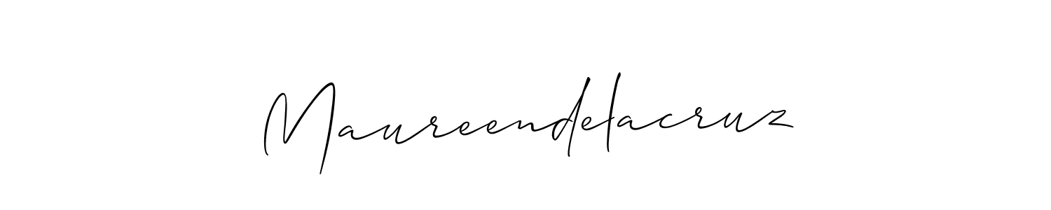 How to make Maureendelacruz name signature. Use Allison_Script style for creating short signs online. This is the latest handwritten sign. Maureendelacruz signature style 2 images and pictures png
