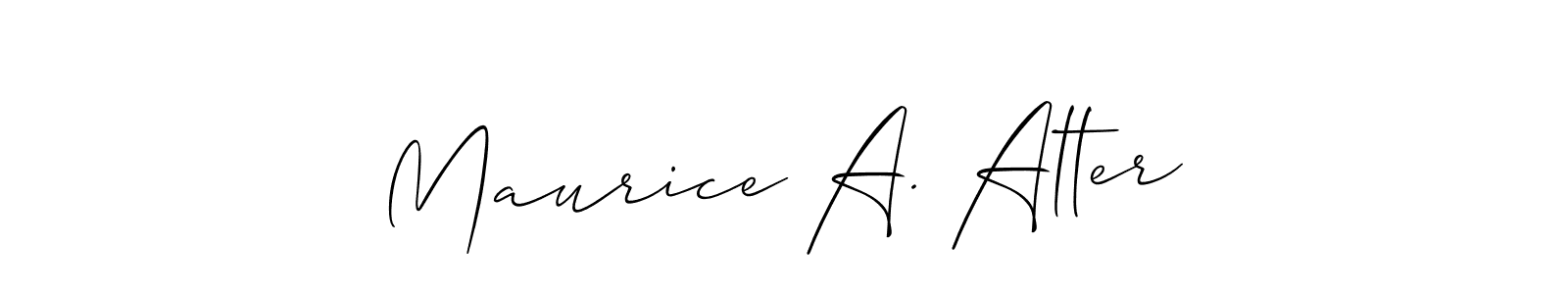 Also You can easily find your signature by using the search form. We will create Maurice A. Alter name handwritten signature images for you free of cost using Allison_Script sign style. Maurice A. Alter signature style 2 images and pictures png