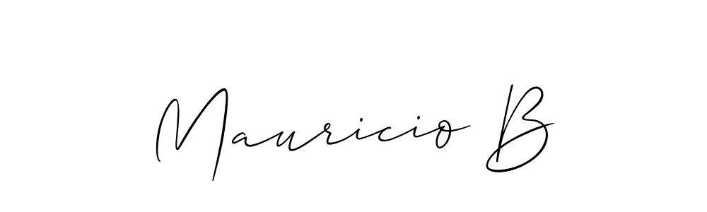 The best way (Allison_Script) to make a short signature is to pick only two or three words in your name. The name Mauricio B include a total of six letters. For converting this name. Mauricio B signature style 2 images and pictures png