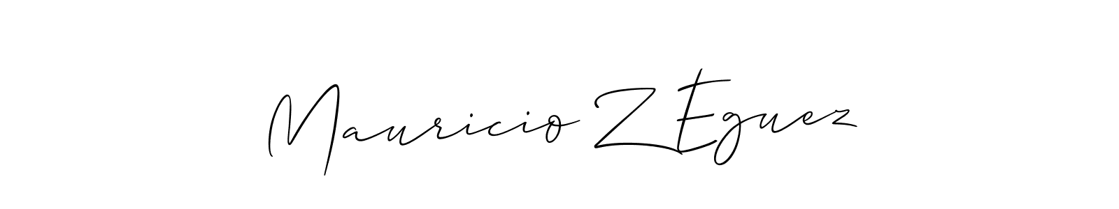 How to make Mauricio Z Eguez name signature. Use Allison_Script style for creating short signs online. This is the latest handwritten sign. Mauricio Z Eguez signature style 2 images and pictures png