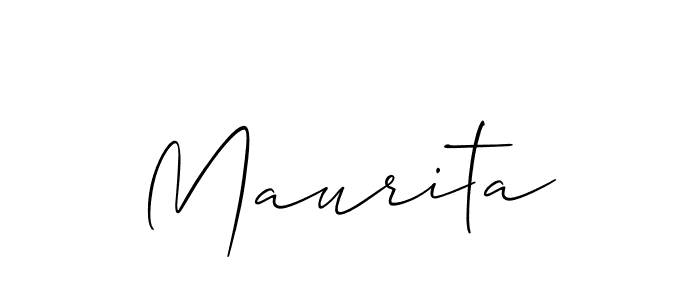 Design your own signature with our free online signature maker. With this signature software, you can create a handwritten (Allison_Script) signature for name Maurita. Maurita signature style 2 images and pictures png