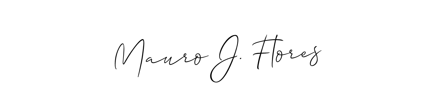 Make a beautiful signature design for name Mauro J. Flores. With this signature (Allison_Script) style, you can create a handwritten signature for free. Mauro J. Flores signature style 2 images and pictures png