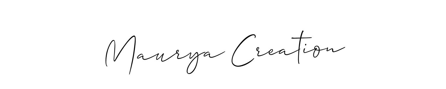 Once you've used our free online signature maker to create your best signature Allison_Script style, it's time to enjoy all of the benefits that Maurya Creation name signing documents. Maurya Creation signature style 2 images and pictures png
