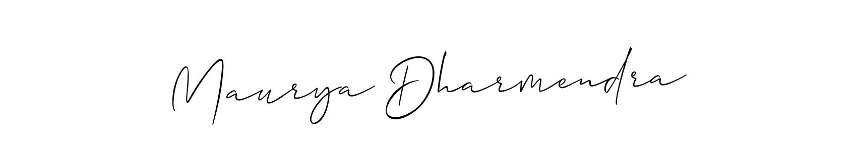 Similarly Allison_Script is the best handwritten signature design. Signature creator online .You can use it as an online autograph creator for name Maurya Dharmendra. Maurya Dharmendra signature style 2 images and pictures png