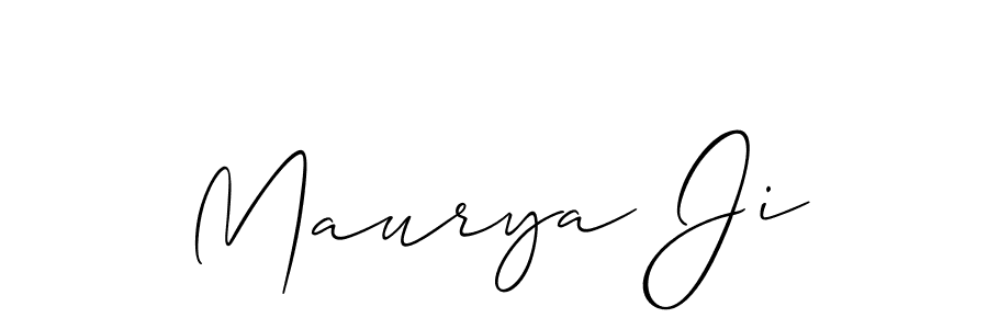 Create a beautiful signature design for name Maurya Ji. With this signature (Allison_Script) fonts, you can make a handwritten signature for free. Maurya Ji signature style 2 images and pictures png
