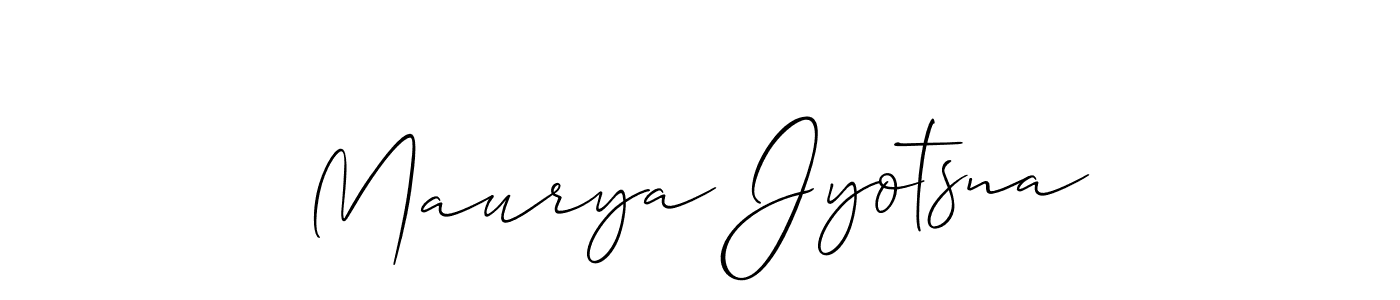 Make a beautiful signature design for name Maurya Jyotsna. With this signature (Allison_Script) style, you can create a handwritten signature for free. Maurya Jyotsna signature style 2 images and pictures png