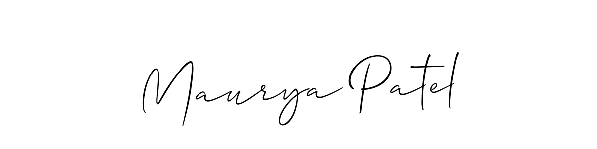 Maurya Patel stylish signature style. Best Handwritten Sign (Allison_Script) for my name. Handwritten Signature Collection Ideas for my name Maurya Patel. Maurya Patel signature style 2 images and pictures png