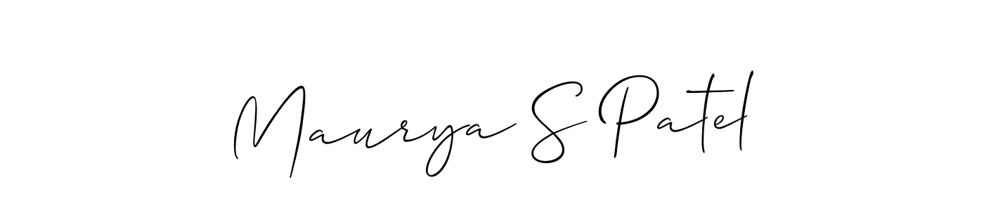 if you are searching for the best signature style for your name Maurya S Patel. so please give up your signature search. here we have designed multiple signature styles  using Allison_Script. Maurya S Patel signature style 2 images and pictures png