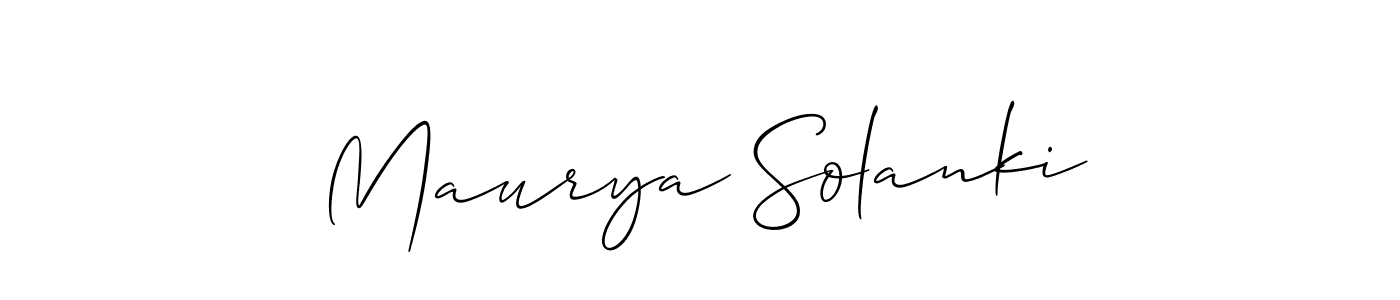Create a beautiful signature design for name Maurya Solanki. With this signature (Allison_Script) fonts, you can make a handwritten signature for free. Maurya Solanki signature style 2 images and pictures png