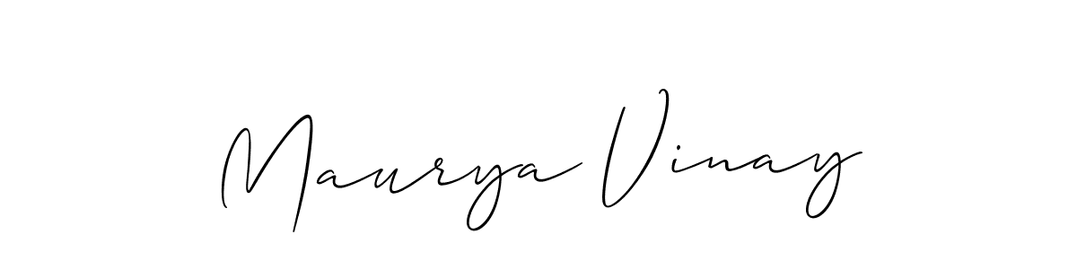 The best way (Allison_Script) to make a short signature is to pick only two or three words in your name. The name Maurya Vinay include a total of six letters. For converting this name. Maurya Vinay signature style 2 images and pictures png