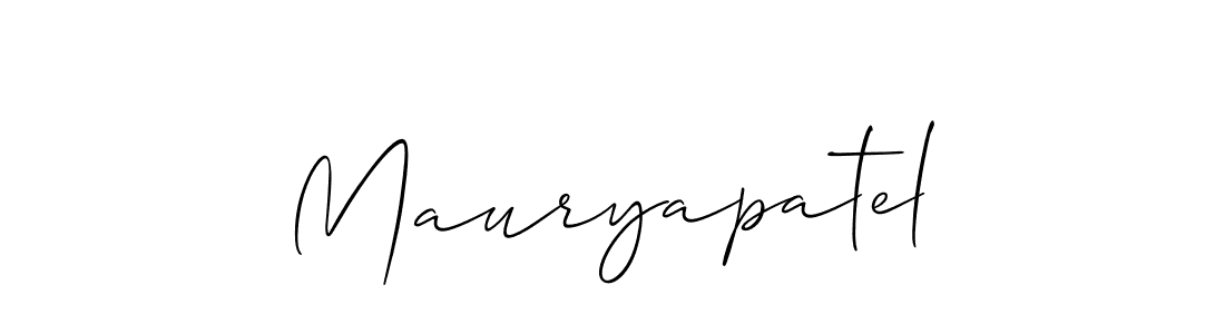 It looks lik you need a new signature style for name Mauryapatel. Design unique handwritten (Allison_Script) signature with our free signature maker in just a few clicks. Mauryapatel signature style 2 images and pictures png