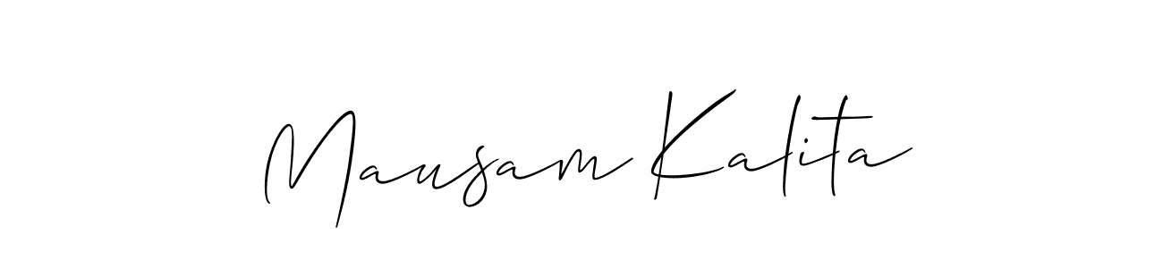 Mausam Kalita stylish signature style. Best Handwritten Sign (Allison_Script) for my name. Handwritten Signature Collection Ideas for my name Mausam Kalita. Mausam Kalita signature style 2 images and pictures png