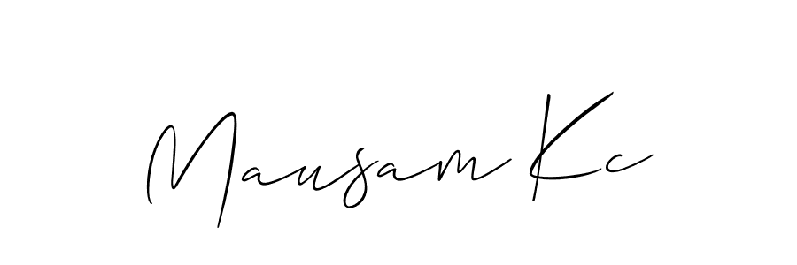 How to make Mausam Kc name signature. Use Allison_Script style for creating short signs online. This is the latest handwritten sign. Mausam Kc signature style 2 images and pictures png