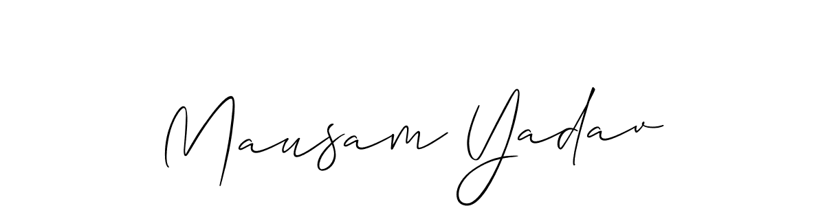 Similarly Allison_Script is the best handwritten signature design. Signature creator online .You can use it as an online autograph creator for name Mausam Yadav. Mausam Yadav signature style 2 images and pictures png