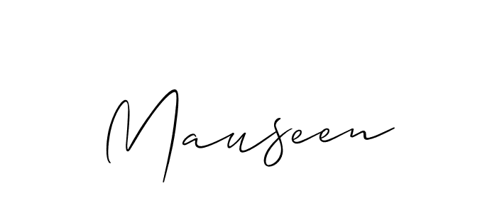 Use a signature maker to create a handwritten signature online. With this signature software, you can design (Allison_Script) your own signature for name Mauseen. Mauseen signature style 2 images and pictures png