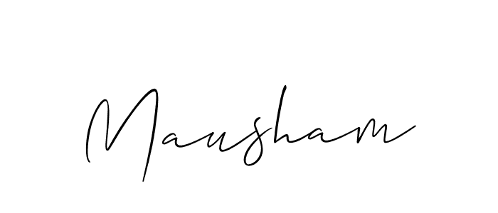 Use a signature maker to create a handwritten signature online. With this signature software, you can design (Allison_Script) your own signature for name Mausham. Mausham signature style 2 images and pictures png