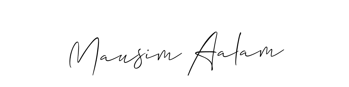 Allison_Script is a professional signature style that is perfect for those who want to add a touch of class to their signature. It is also a great choice for those who want to make their signature more unique. Get Mausim Aalam name to fancy signature for free. Mausim Aalam signature style 2 images and pictures png