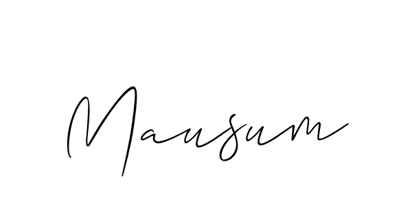 Use a signature maker to create a handwritten signature online. With this signature software, you can design (Allison_Script) your own signature for name Mausum. Mausum signature style 2 images and pictures png