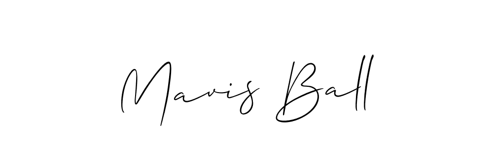 You should practise on your own different ways (Allison_Script) to write your name (Mavis Ball) in signature. don't let someone else do it for you. Mavis Ball signature style 2 images and pictures png