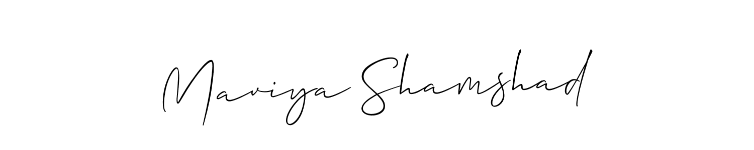 Maviya Shamshad stylish signature style. Best Handwritten Sign (Allison_Script) for my name. Handwritten Signature Collection Ideas for my name Maviya Shamshad. Maviya Shamshad signature style 2 images and pictures png