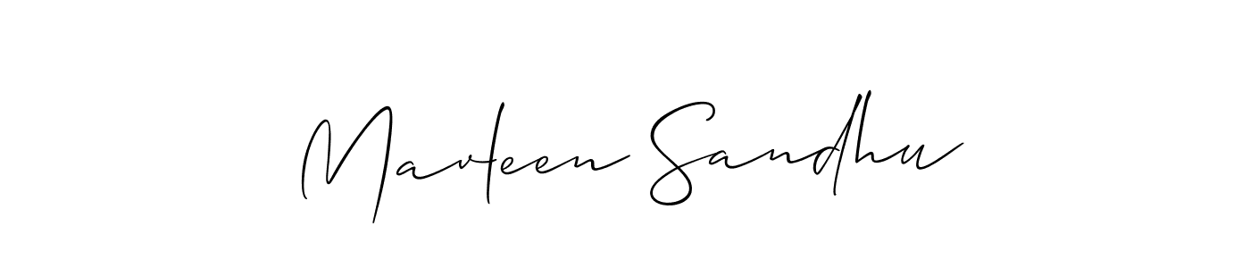 Make a beautiful signature design for name Mavleen Sandhu. With this signature (Allison_Script) style, you can create a handwritten signature for free. Mavleen Sandhu signature style 2 images and pictures png