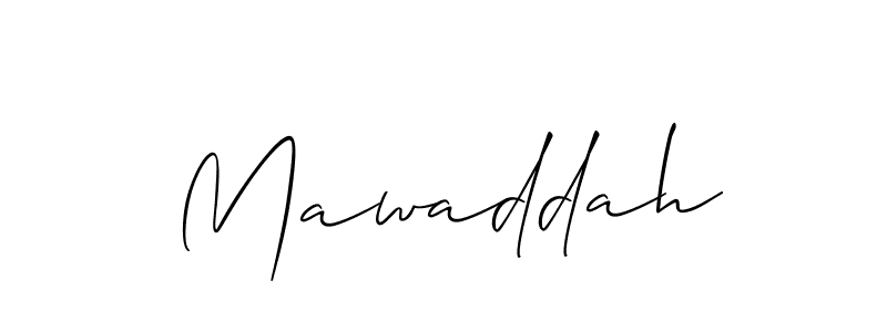 Also we have Mawaddah name is the best signature style. Create professional handwritten signature collection using Allison_Script autograph style. Mawaddah signature style 2 images and pictures png