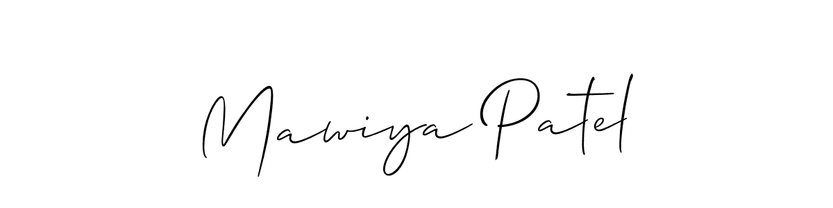 Similarly Allison_Script is the best handwritten signature design. Signature creator online .You can use it as an online autograph creator for name Mawiya Patel. Mawiya Patel signature style 2 images and pictures png