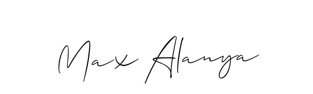 Make a beautiful signature design for name Max Alanya. With this signature (Allison_Script) style, you can create a handwritten signature for free. Max Alanya signature style 2 images and pictures png