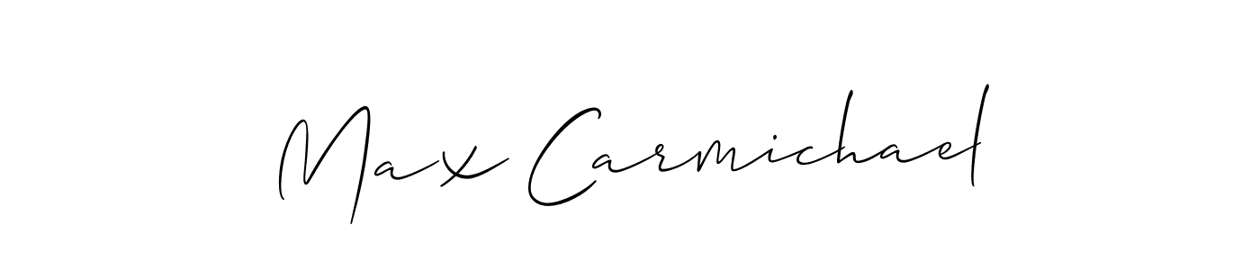 It looks lik you need a new signature style for name Max Carmichael. Design unique handwritten (Allison_Script) signature with our free signature maker in just a few clicks. Max Carmichael signature style 2 images and pictures png