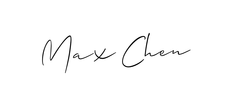 The best way (Allison_Script) to make a short signature is to pick only two or three words in your name. The name Max Chen include a total of six letters. For converting this name. Max Chen signature style 2 images and pictures png