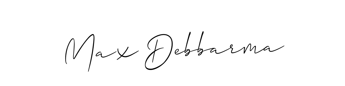 Max Debbarma stylish signature style. Best Handwritten Sign (Allison_Script) for my name. Handwritten Signature Collection Ideas for my name Max Debbarma. Max Debbarma signature style 2 images and pictures png