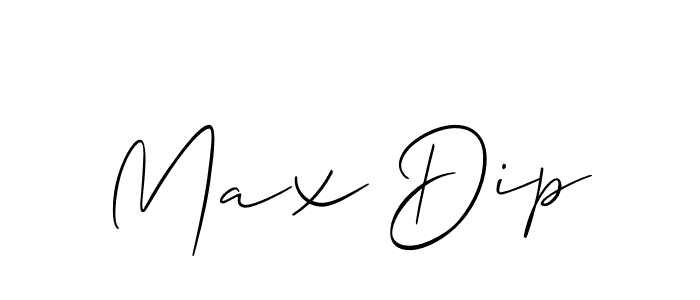 Max Dip stylish signature style. Best Handwritten Sign (Allison_Script) for my name. Handwritten Signature Collection Ideas for my name Max Dip. Max Dip signature style 2 images and pictures png