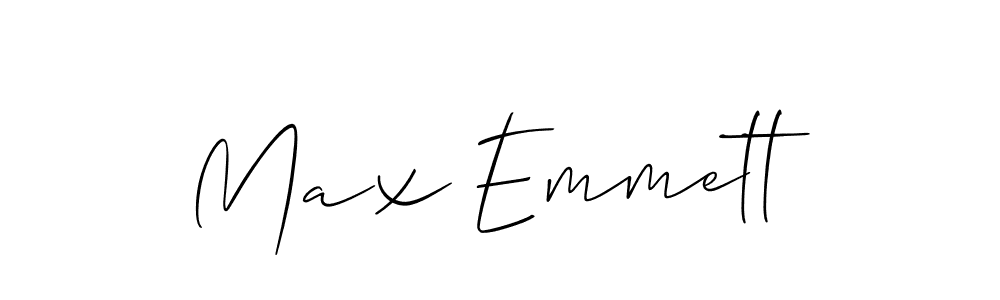 You should practise on your own different ways (Allison_Script) to write your name (Max Emmett) in signature. don't let someone else do it for you. Max Emmett signature style 2 images and pictures png