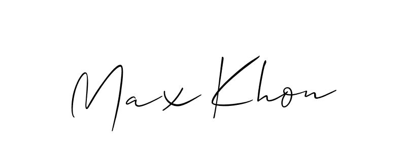 Also You can easily find your signature by using the search form. We will create Max Khon name handwritten signature images for you free of cost using Allison_Script sign style. Max Khon signature style 2 images and pictures png