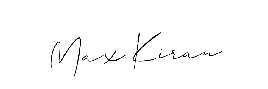 Make a beautiful signature design for name Max Kiran. With this signature (Allison_Script) style, you can create a handwritten signature for free. Max Kiran signature style 2 images and pictures png