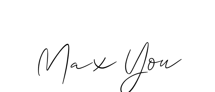 Allison_Script is a professional signature style that is perfect for those who want to add a touch of class to their signature. It is also a great choice for those who want to make their signature more unique. Get Max You name to fancy signature for free. Max You signature style 2 images and pictures png