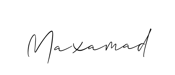 Create a beautiful signature design for name Maxamad. With this signature (Allison_Script) fonts, you can make a handwritten signature for free. Maxamad signature style 2 images and pictures png