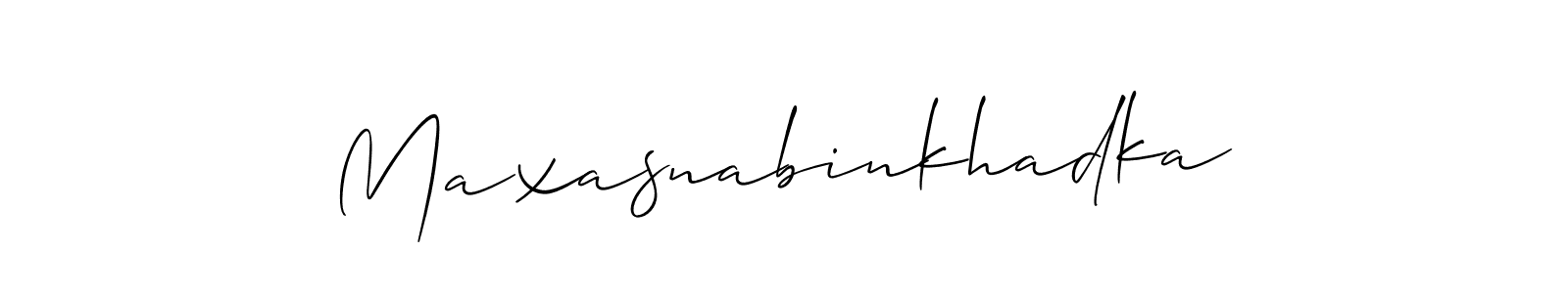 Create a beautiful signature design for name Maxasnabinkhadka. With this signature (Allison_Script) fonts, you can make a handwritten signature for free. Maxasnabinkhadka signature style 2 images and pictures png