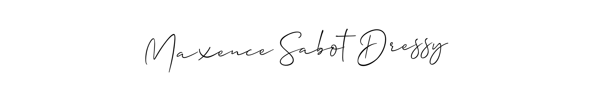 The best way (Allison_Script) to make a short signature is to pick only two or three words in your name. The name Maxence Sabot Dressy include a total of six letters. For converting this name. Maxence Sabot Dressy signature style 2 images and pictures png