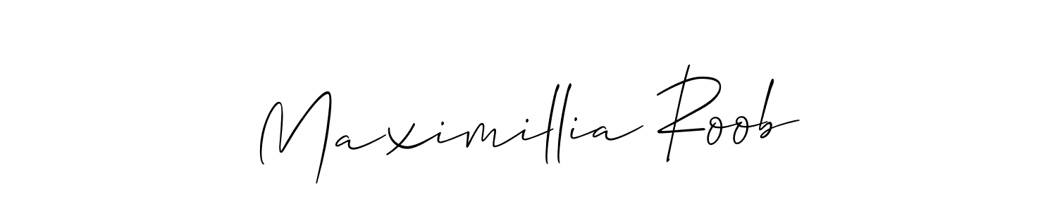 Use a signature maker to create a handwritten signature online. With this signature software, you can design (Allison_Script) your own signature for name Maximillia Roob. Maximillia Roob signature style 2 images and pictures png