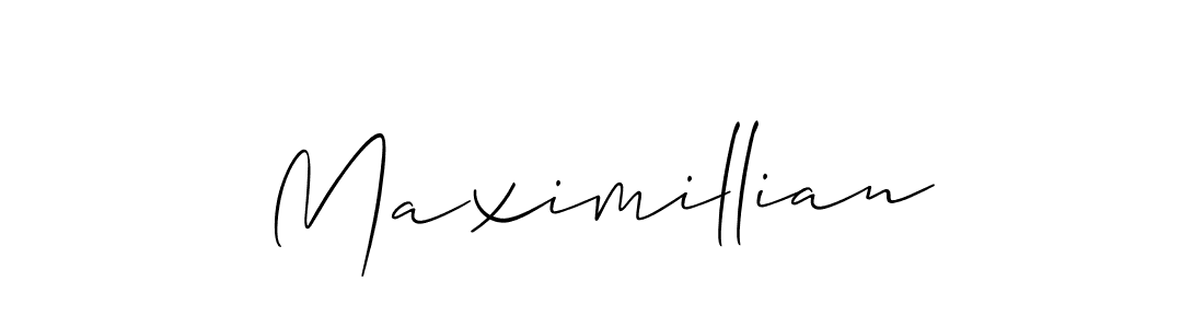 Make a beautiful signature design for name Maximillian. With this signature (Allison_Script) style, you can create a handwritten signature for free. Maximillian signature style 2 images and pictures png