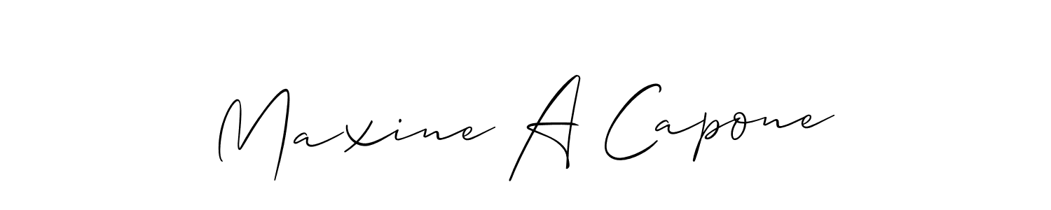 How to make Maxine A Capone signature? Allison_Script is a professional autograph style. Create handwritten signature for Maxine A Capone name. Maxine A Capone signature style 2 images and pictures png