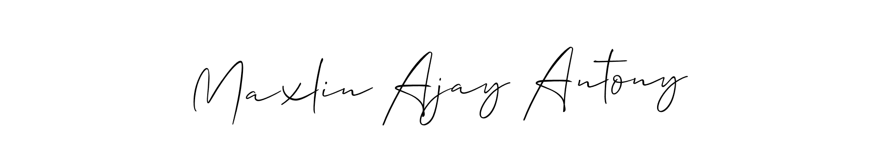 Use a signature maker to create a handwritten signature online. With this signature software, you can design (Allison_Script) your own signature for name Maxlin Ajay Antony. Maxlin Ajay Antony signature style 2 images and pictures png