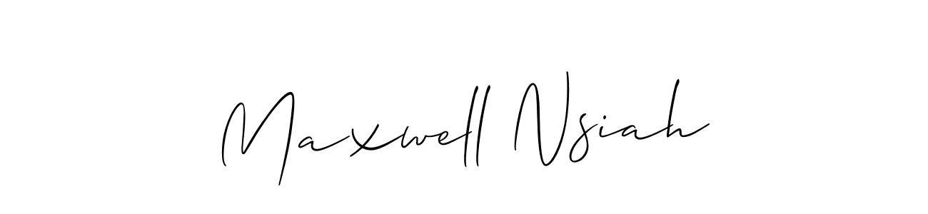 How to make Maxwell Nsiah name signature. Use Allison_Script style for creating short signs online. This is the latest handwritten sign. Maxwell Nsiah signature style 2 images and pictures png