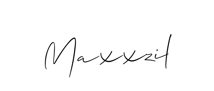 How to make Maxxzil signature? Allison_Script is a professional autograph style. Create handwritten signature for Maxxzil name. Maxxzil signature style 2 images and pictures png